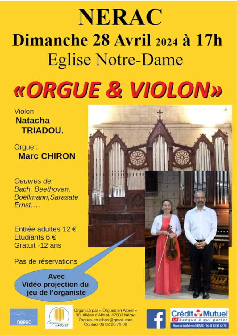 Lire la suite à propos de l’article Concert Orgue & Violon